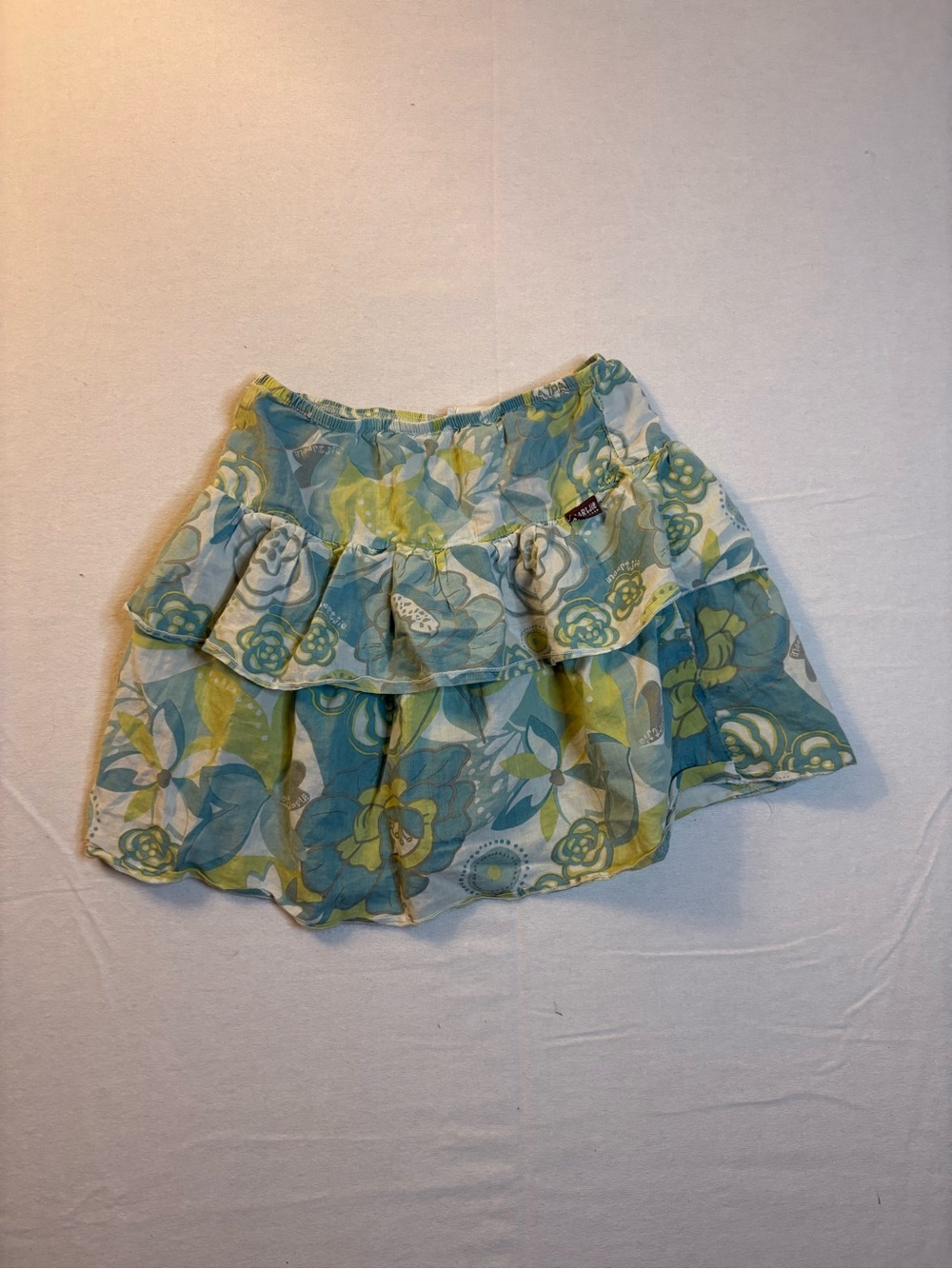 naartjie Teal, Blue & Lime Floral Ruffle Skirt